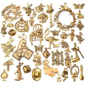 أليس في بلاد العجائب سحر حكايات أرنب ساعة إبريق الشاي المعلقات قلادة سوار سحر DIY بها بنفسك صنع المجوهرات in Kuwait