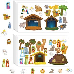 468 PCS Nativity Scene Stickers Make a Nativity Jesus Birth Scene Game Kid Christmas Craft Kit Christian Small Decal Set for Sunday School Class Party Favor Ornament Religious Education Gift 24 Sheets in Saudi Arabia