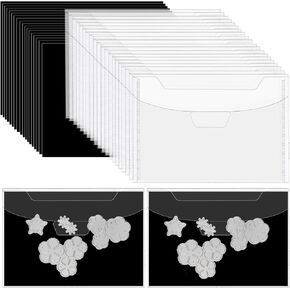 FSWCCK 40 قطعة من حقيبة تخزين الطوابع والقوالب وأوراق مغناطيسية مطاطية، حافظة مغلف جيب للتخزين، قوالب قطع استنسل Oragnizer لقطع القوالب DIY سكرابوكينغ in Kuwait