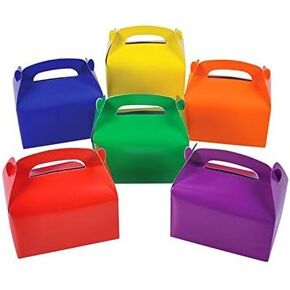 صندوق هدايا من الورق المقوى بألوان قوس قزح ساطعة 24 متنوعة من Adorox حقائب Goody هدية مناسبة لأعياد الميلاد للأطفال in Kuwait