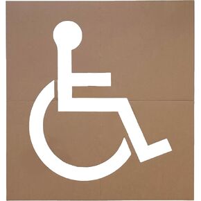APS 24" Handicap Stencil Parking Lot | ADA Stencil ICON only Parking Lot Stencil | Handicap Parking Stencil Parking Lot and Garage | Pavement Stencils All Surfaces | Made in USA w/Recycled Cardboard in Saudi Arabia