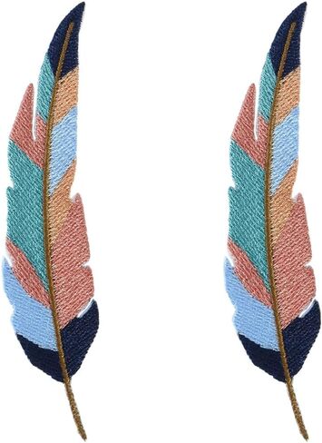 Simplicity 19320100097 Feather Iron On Applique Patch for Clothes, Backpacks, and Accessories, 1" W x 4.25" L (Pack of 2) in Saudi Arabia