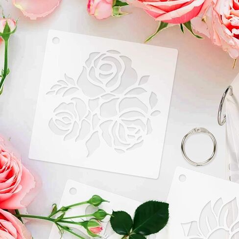 Sunflower Stencil Kit,25 Pieces Bird Floral Flower Stencils for Painting on Wood Canvas Branches Leaf Tree Bee Birdcage Drawing Reusable Stencil for Paint Craft Template Wall Furniture DIY Home Decor in Kuwait