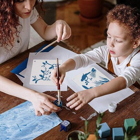 Sunflower Stencil Kit,25 Pieces Bird Floral Flower Stencils for Painting on Wood Canvas Branches Leaf Tree Bee Birdcage Drawing Reusable Stencil for Paint Craft Template Wall Furniture DIY Home Decor in Kuwait