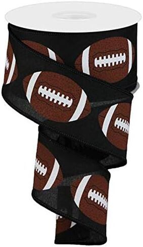Football Wired Ribbon - 10 Yards (Black, 2.5") in Saudi Arabia