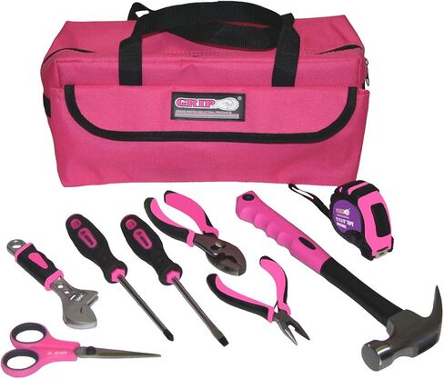 Grip 9 pc Pink Children's Tool Kit, Kids Tools, Real Tools in Saudi Arabia