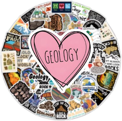 مجموعة ملصقات جيولوجية مكونة من 62 قطعة، ملصقات مقاومة للماء من الفينيل الصخري الجيولوجي لزجاجة المياه، والكمبيوتر المحمول، والهاتف، ولوح التزلج، وسجل القصاصات، وهدايا ممتصة للصدمات للأطفال والمراهقين والبالغين لمحبي الحفلات in Kuwait