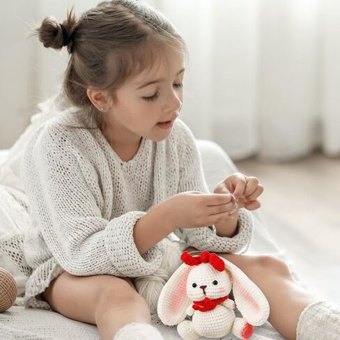 مجموعة الكروشيه للمبتدئين، مجموعات حيوانات الكروشيه للبالغين والأطفال، أرنب الفيل، حيوانات لطيفة، مجموعة أدوات الكروشيه للمبتدئين للهدايا، تعلم مجموعات الكروشيه مع فيديو خطوة بخطوة للأولاد والبنات هدية أعياد الميلاد in Kuwait