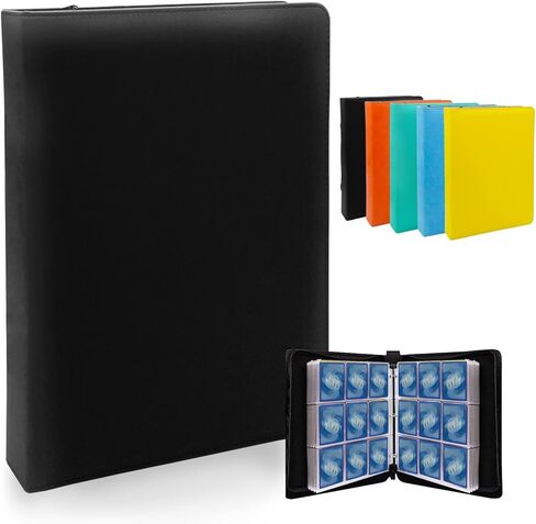 Trading Card Binder, 9-Pocket Card Collector Holder Album with 50 Sleeves Holds Up to 900 Cards, Storage Carrying Book Case for Baseball Football and Game Cards, Collection Toy Gift for Boys and Girls (Green) in Kuwait