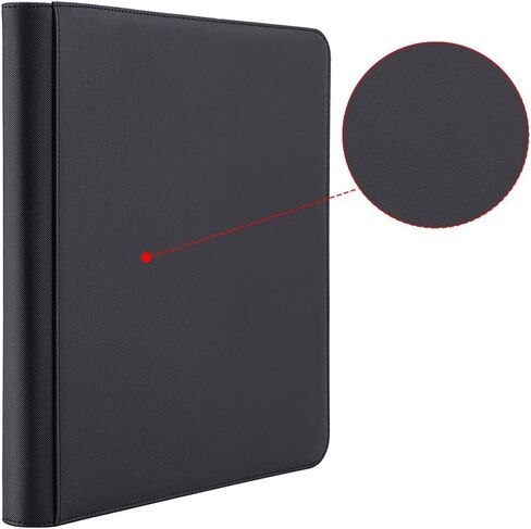 PAKESI 12 Pocket Trading Card Album Folder Card Collection Binder with 20 Removable Sheets Holds Up to 480 Cards - 360 Side Loading Pocket Binder for TCG -BLACK-P1 in Kuwait