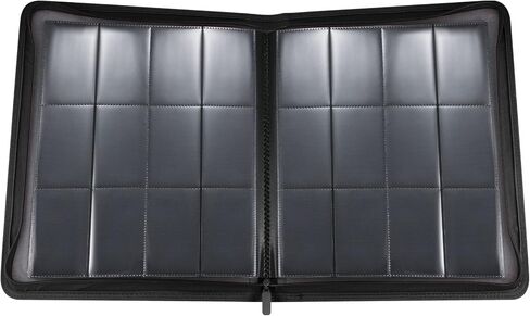 PAKESI 12 Pocket Trading Card Album Folder Card Collection Binder with 20 Removable Sheets Holds Up to 480 Cards - 360 Side Loading Pocket Binder for TCG -BLACK-P1 in Kuwait