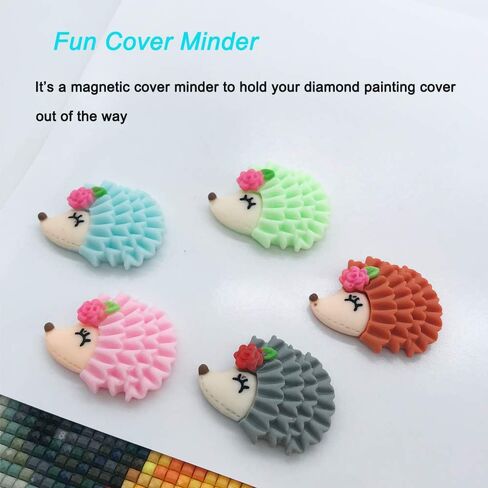 Diamond Painting Cover Minder 5PCS Hedgehog Magnet Cover Minders for Painting with Diamonds Paper Cover, for Adults Art Craft in Kuwait