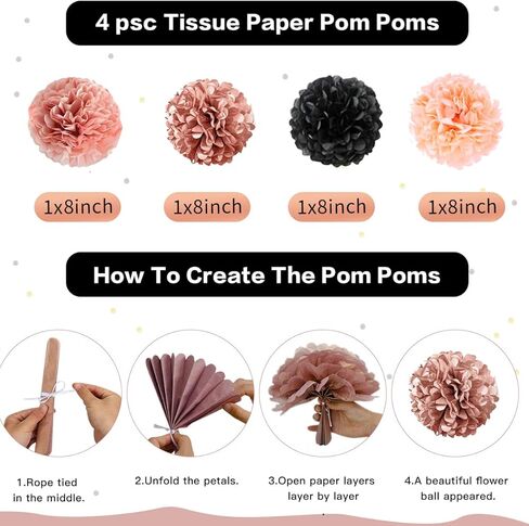زينة عيد الميلاد باللون الذهبي الوردي، KISPATTI 51 قطعة من طقم عيد الميلاد باللون الأسود والذهبي الوردي مع بالونات قصاصات ورق عيد ميلاد سعيد، لوازم زينة حفلات أعياد الميلاد للنساء والفتيات 21 30 40 50 70 in Kuwait