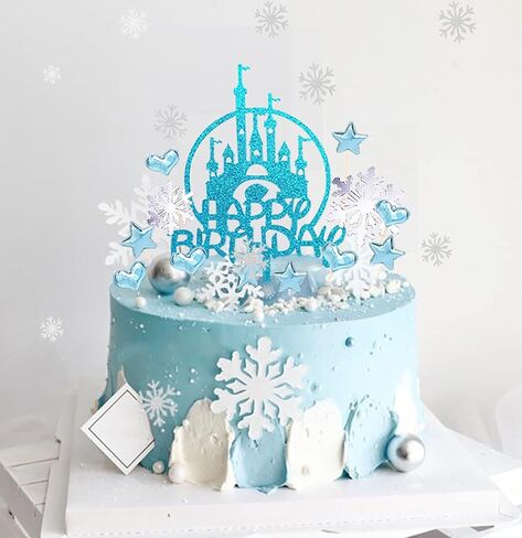 زينة كعكة عيد ميلاد سعيد للبنات لتزيين كعكة الثلج 27 قطعة على شكل ندفات ثلج لتزيين حفلات عيد ميلاد الفتيات هدية عيد ميلاد سعيد مع مجموعة تيجان وعصا in Kuwait