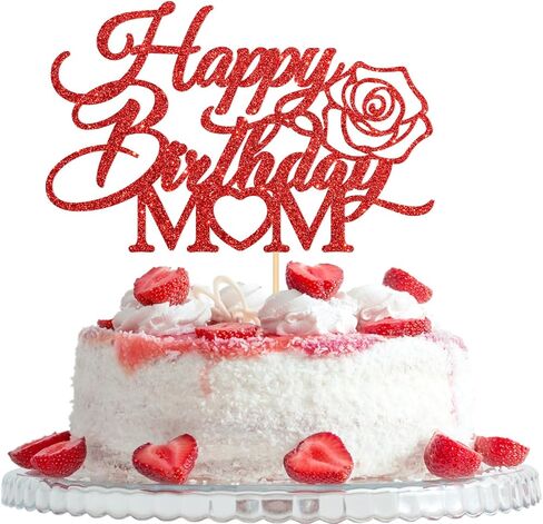 Happy Birthday Mom Cake Topper, Happy Mother’s Day party decorations, Mom Birthday Cake Decor, Mother Theme Party Supplies in Kuwait