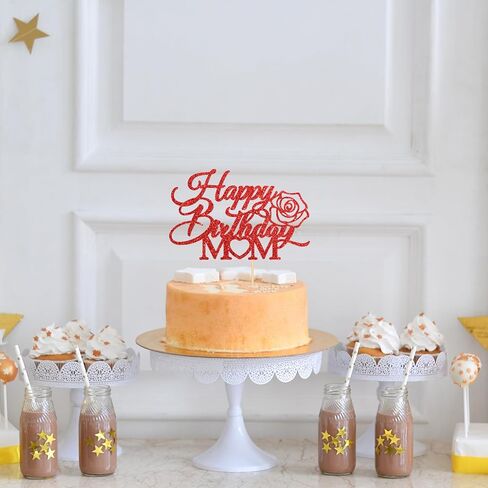 Happy Birthday Mom Cake Topper, Happy Mother’s Day party decorations, Mom Birthday Cake Decor, Mother Theme Party Supplies in Kuwait
