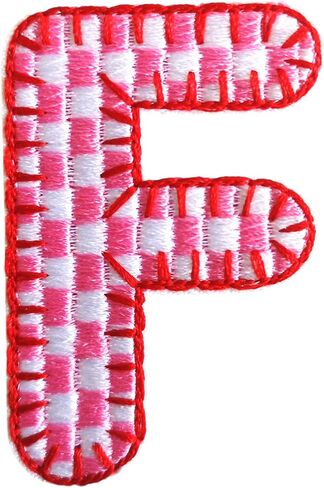5Pcs Chenille Letter Patches Initials Iron on Patches Glitter Varsity Letter Patches Embroidered Patch Sew On Patches for Clothing Hat Shirt Bag(Hot Pink,S) in Kuwait