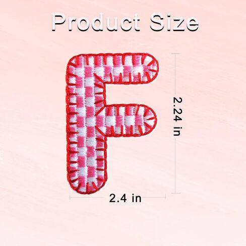 5Pcs Chenille Letter Patches Initials Iron on Patches Glitter Varsity Letter Patches Embroidered Patch Sew On Patches for Clothing Hat Shirt Bag(Hot Pink,S) in Kuwait