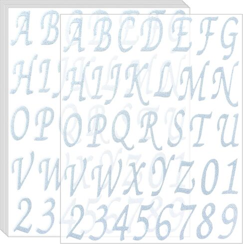 Waynoda 360 Pieces 10 Sheets Glitter Alphabet Letter Stickers,Self Adhesive Letters(Black,2 Inch) in Kuwait