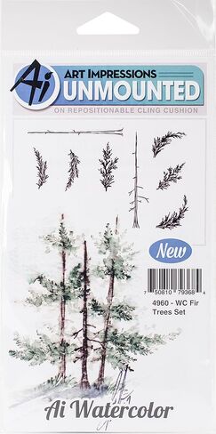 انطباعات فنية - مجموعة شجرة التنوب، من المطاط اللاصق بالألوان المائية، in Kuwait