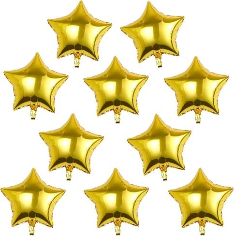 10 قطع بالون من رقائق الألومنيوم على شكل نجمة ذهبية مقاس 18 بوصة بالونات مايلر من رقائق الألومنيوم لتزيين عيد الميلاد السعيد in Kuwait