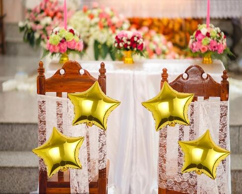 10 قطع بالون من رقائق الألومنيوم على شكل نجمة ذهبية مقاس 18 بوصة بالونات مايلر من رقائق الألومنيوم لتزيين عيد الميلاد السعيد in Kuwait