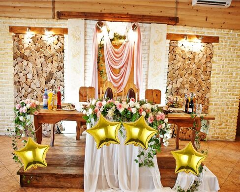 10 قطع بالون من رقائق الألومنيوم على شكل نجمة ذهبية مقاس 18 بوصة بالونات مايلر من رقائق الألومنيوم لتزيين عيد الميلاد السعيد in Kuwait