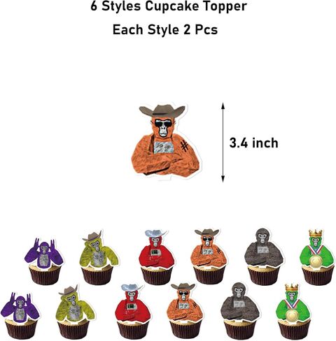 مجموعة زينة عيد الميلاد من هونج شينج فو مع لافتة وبالونات وتعليق حلزوني، مناسبة لمستلزمات الحفلات بطابع غوريلا in Kuwait