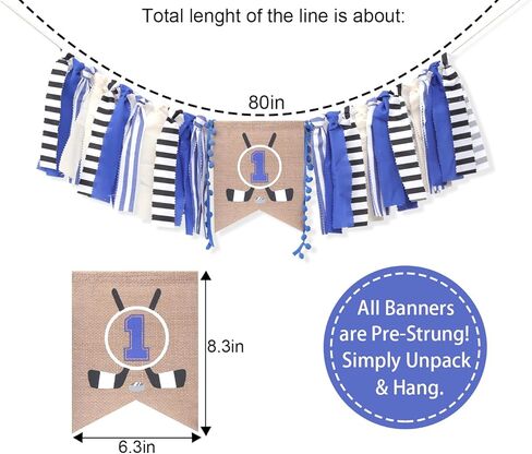 لافتة كرسي مرتفع للهوكي - زينة عيد الميلاد الأول/الأول للهوكي، كرسي مرتفع للهوكي الأول/الأول، ديكور حفلات عيد الميلاد الأول من العام، لافتة سماش لعيد الميلاد الأول للهوكي in Kuwait