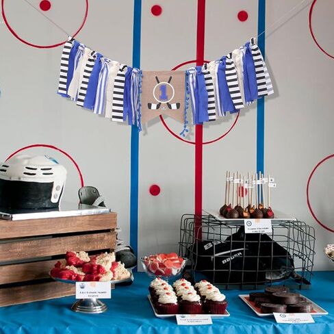 لافتة كرسي مرتفع للهوكي - زينة عيد الميلاد الأول/الأول للهوكي، كرسي مرتفع للهوكي الأول/الأول، ديكور حفلات عيد الميلاد الأول من العام، لافتة سماش لعيد الميلاد الأول للهوكي in Kuwait