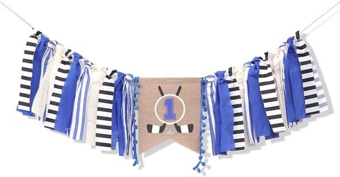 لافتة كرسي مرتفع للهوكي - زينة عيد الميلاد الأول/الأول للهوكي، كرسي مرتفع للهوكي الأول/الأول، ديكور حفلات عيد الميلاد الأول من العام، لافتة سماش لعيد الميلاد الأول للهوكي in Kuwait