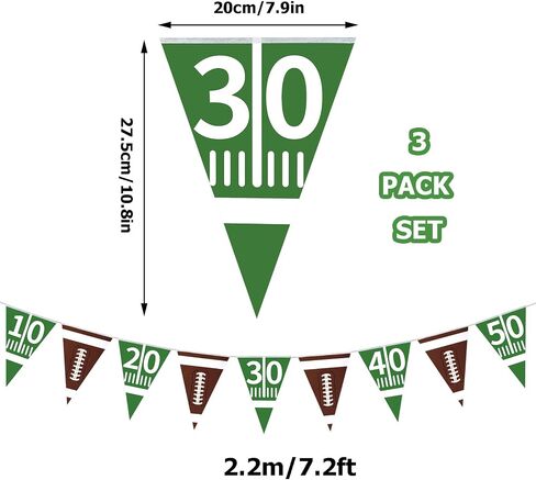 Jmkcoz 3 Pack Football Party Supplies American Football Pennant Bunting Banner for Birthday Game Day Sports Party Decorations in Saudi Arabia