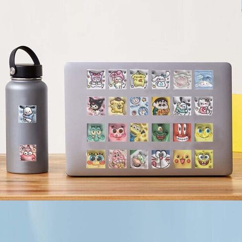 Visual 3D cartoon cute animation stickers, 62PCS waterproof stickers for laptops, refrigerators, luggage, water bottles, computers, cell phones, children and teenagers adult cartoon animation stickers. Ideal holiday gift for children, teenagers and adults in Saudi Arabia