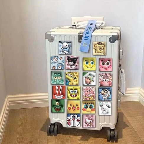 Visual 3D cartoon cute animation stickers, 62PCS waterproof stickers for laptops, refrigerators, luggage, water bottles, computers, cell phones, children and teenagers adult cartoon animation stickers. Ideal holiday gift for children, teenagers and adults in Saudi Arabia