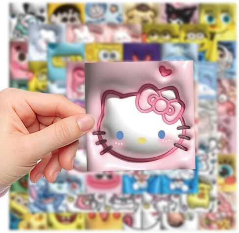 Visual 3D cartoon cute animation stickers, 62PCS waterproof stickers for laptops, refrigerators, luggage, water bottles, computers, cell phones, children and teenagers adult cartoon animation stickers. Ideal holiday gift for children, teenagers and adults in Saudi Arabia