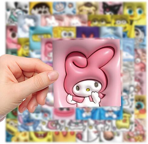 Visual 3D cartoon cute animation stickers, 62PCS waterproof stickers for laptops, refrigerators, luggage, water bottles, computers, cell phones, children and teenagers adult cartoon animation stickers. Ideal holiday gift for children, teenagers and adults in Saudi Arabia