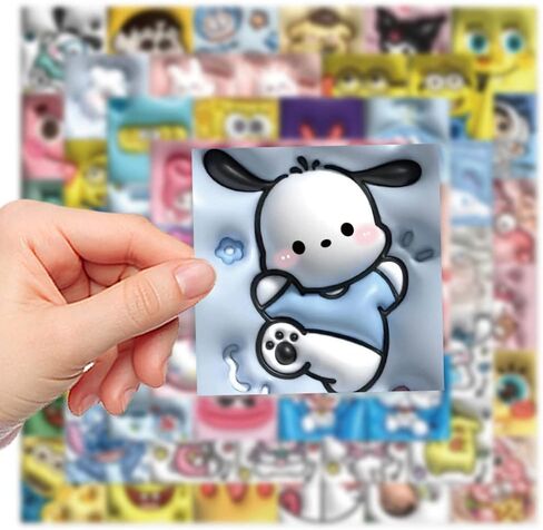 Visual 3D cartoon cute animation stickers, 62PCS waterproof stickers for laptops, refrigerators, luggage, water bottles, computers, cell phones, children and teenagers adult cartoon animation stickers. Ideal holiday gift for children, teenagers and adults in Saudi Arabia