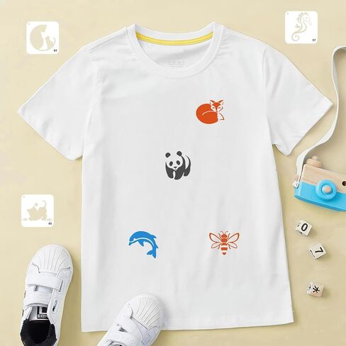 سريزدان 100 قطعة من قوالب استنسل صغيرة للحرف اليدوية قابلة لاعادة الاستخدام 3×3 انش، قوالب استنسل بلاستيكية للرسم والرسم للاطفال على الخشب والحرف اليدوية in Kuwait