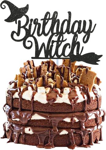 زينة كعكة الساحرة لعيد الميلاد، زينة كعكة الساحرة الهالوين اللامعة، زينة كعكة عيد ميلاد الساحرات لتزيين حفلات عيد الميلاد للبنات والاطفال in Kuwait