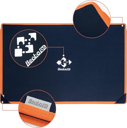 Becko US Jigsaw Puzzle Board with Dustproof Cover for Puzzles Up to 1000 Pieces Portable Puzzle Mat for Puzzle Storage Puzzle Saver, Non-Slip Surface (Black) in Kuwait