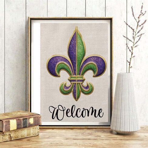 مجموعات الرسم الماسي 5D للبالغين - مرحبًا بك فلور دي ليز هاوس، ماردي غرا، فنون الماس الكاملة 12 × 16 بوصة in Kuwait