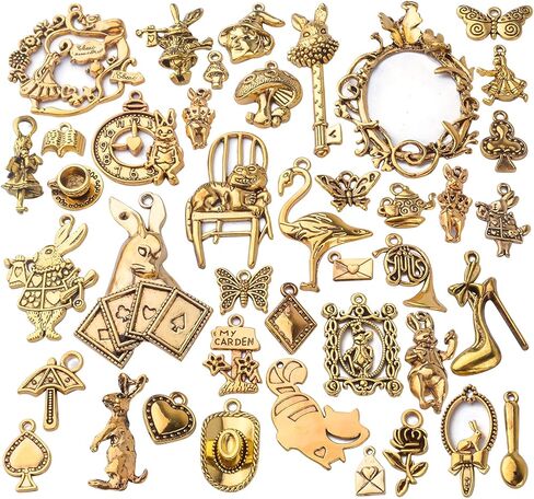 Alice in Wonderland Charms Fairy Tales Rabbit Watch Teapot Pendants Necklace Bracelet Charms for DIY Jewelry Making in Kuwait