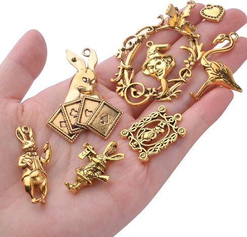 Alice in Wonderland Charms Fairy Tales Rabbit Watch Teapot Pendants Necklace Bracelet Charms for DIY Jewelry Making in Kuwait
