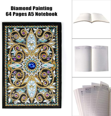 DIY 5D الماس الطلاء ماندالا زهرة الصليب مجموعات دفتر تغطية الجلود الخاصة شكل مجلة رسم كريستال عبر غرزة الماس الفن الصلب كتاب الألبان مهرجان هدية عيد ميلاد 20.7x14.2 سم in Saudi Arabia