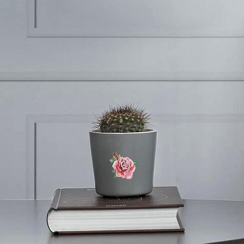 Alloyseed 4pcs Diamond Painting Stickers Kits for Kids 5D Pink Flowers DIY Diamonds Paint by Numbers Art Handmade Craft for Beginners Stickers Gift for Children Boys Girls in Kuwait