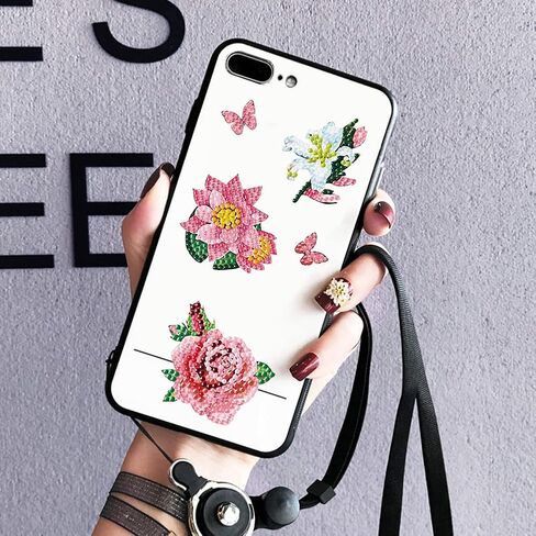 Alloyseed 4pcs Diamond Painting Stickers Kits for Kids 5D Pink Flowers DIY Diamonds Paint by Numbers Art Handmade Craft for Beginners Stickers Gift for Children Boys Girls in Kuwait