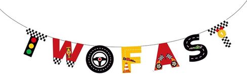 لافتة سيارة سباق تو سريعة، زينة حفلة عيد ميلاد سعيد الثاني للاطفال الاولاد / البنات in Kuwait