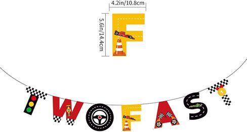 لافتة سيارة سباق تو سريعة، زينة حفلة عيد ميلاد سعيد الثاني للاطفال الاولاد / البنات in Kuwait