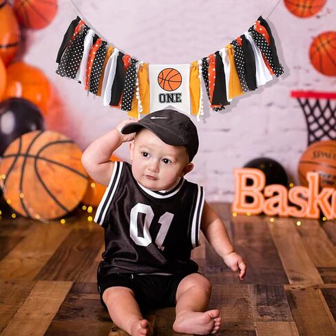 لافتة كرسي مرتفع لكرة السلة - زينة حفلة عيد الميلاد الاول/الاول لكرة السلة، لافتة كرسي مرتفع للاولاد لكرة السلة، لافتة كرسي مرتفع لعيد الميلاد الرياضي، دعامة تصوير كرة السلة سماش كيك in Kuwait