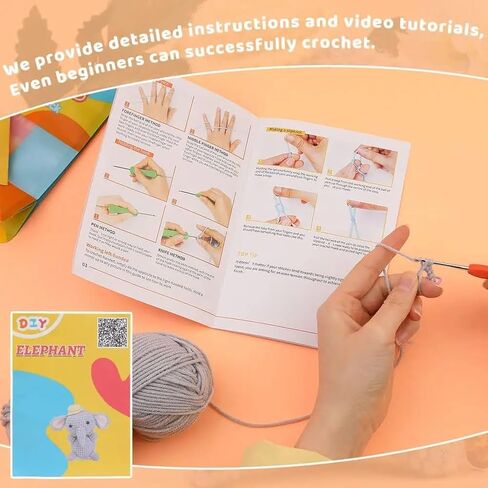 RAINBOWLOVERS Amigurumi ألعاب الكروشيه اليدوية DIY مجموعة المواد دمى الكروشيه للأطفال والفتيات (دامبو الفيل) in Kuwait